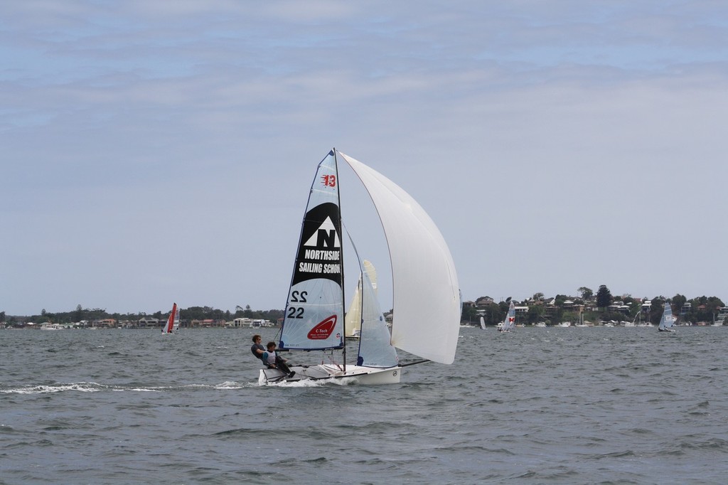 Winner of heats 1 2 and 3 North Shore Sailing School - 5th Australian 13 foot skiff championships photo copyright Annette Brennan taken at  and featuring the  class