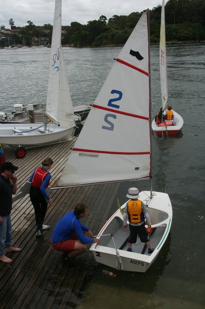 Youngsters ready to try their hand during the Try Sailing Day program at the Concord and Ryde Sailing Club at Putney, on the Parramatta River. - Try Sailing Day photo copyright Domenic Genua taken at  and featuring the  class