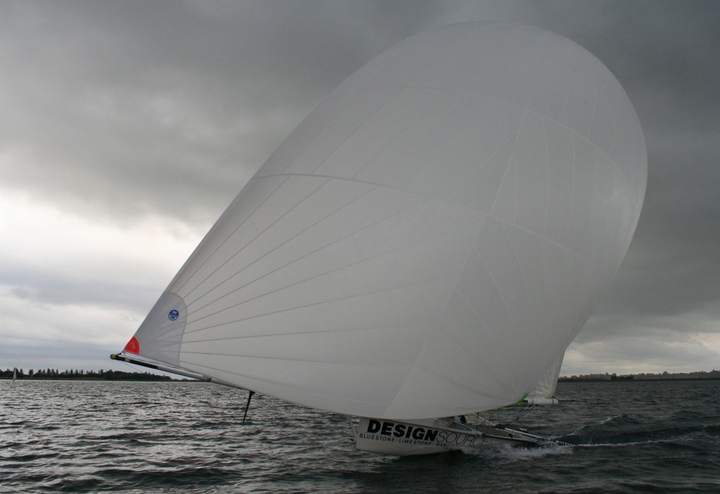 “This kite is huge” says Chris photo copyright Courtesy 12ft Skiff Association taken at  and featuring the  class