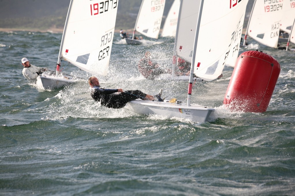 Mark rounding action in the Qualifying Round of the 2008 Laser Worlds photo copyright Monica Palloni taken at  and featuring the  class