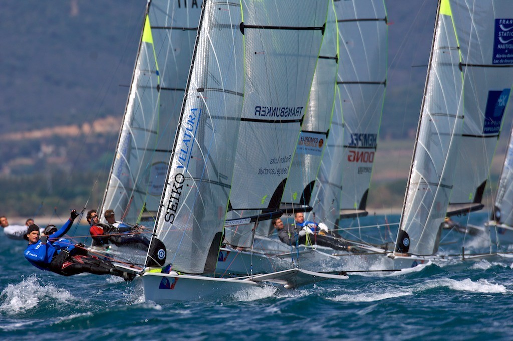 49ers enjoy the new breeze at Day 2 2008 Hyeres regatta photo copyright Franck Socha taken at  and featuring the  class