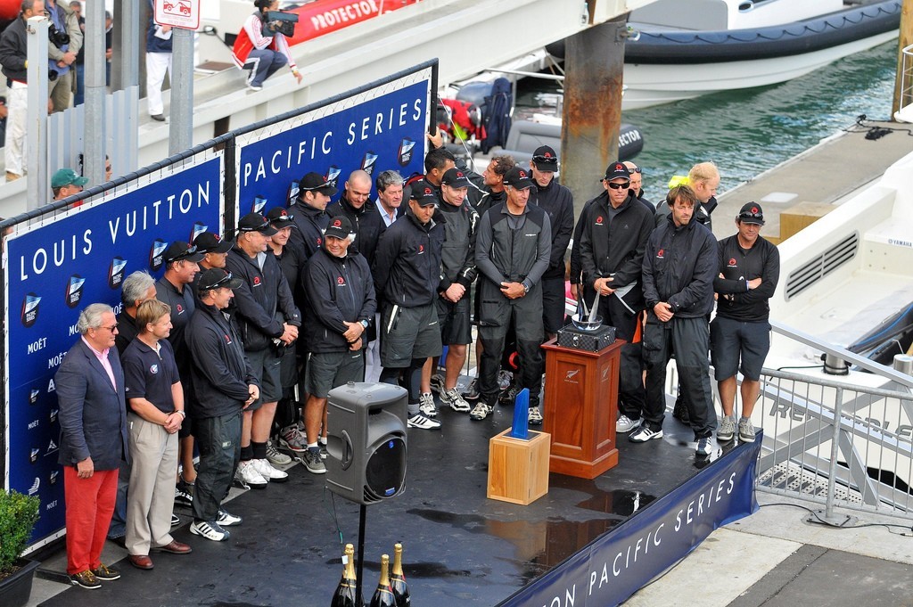 Prize giving at the Louis Vuitton Pacific Series © George Layton