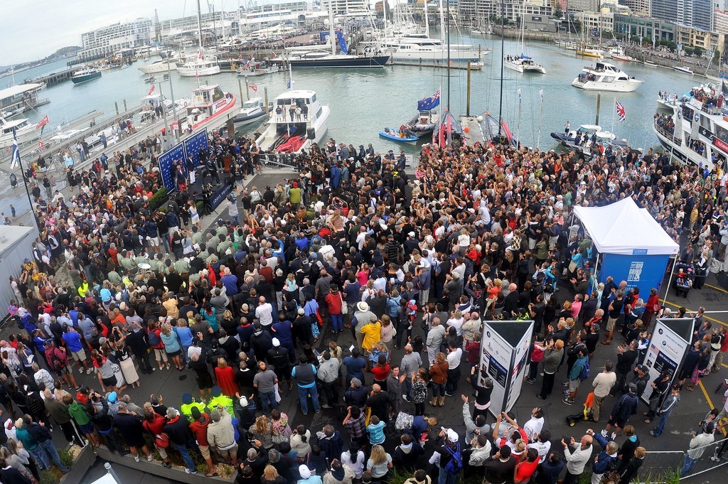 The crwd gathered for the prize giving at the Louis Vuitton Pacific Series © George Layton
