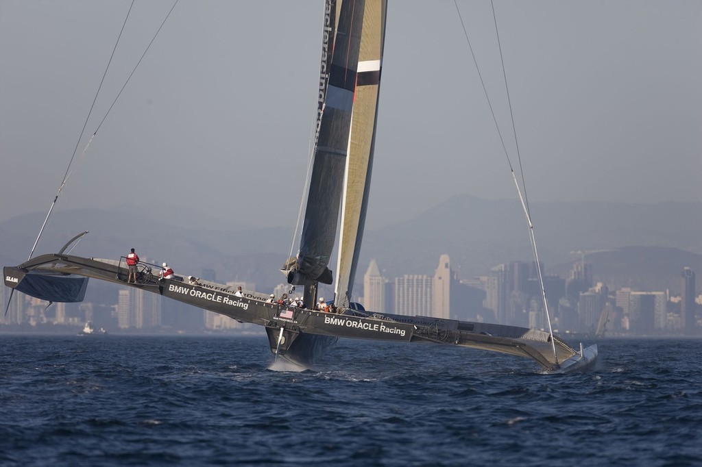 BOR90 sailing off San Diego photo copyright BMW Oracle Racing Photo Gilles Martin-Raget http://www.bmworacleracing.com taken at  and featuring the  class