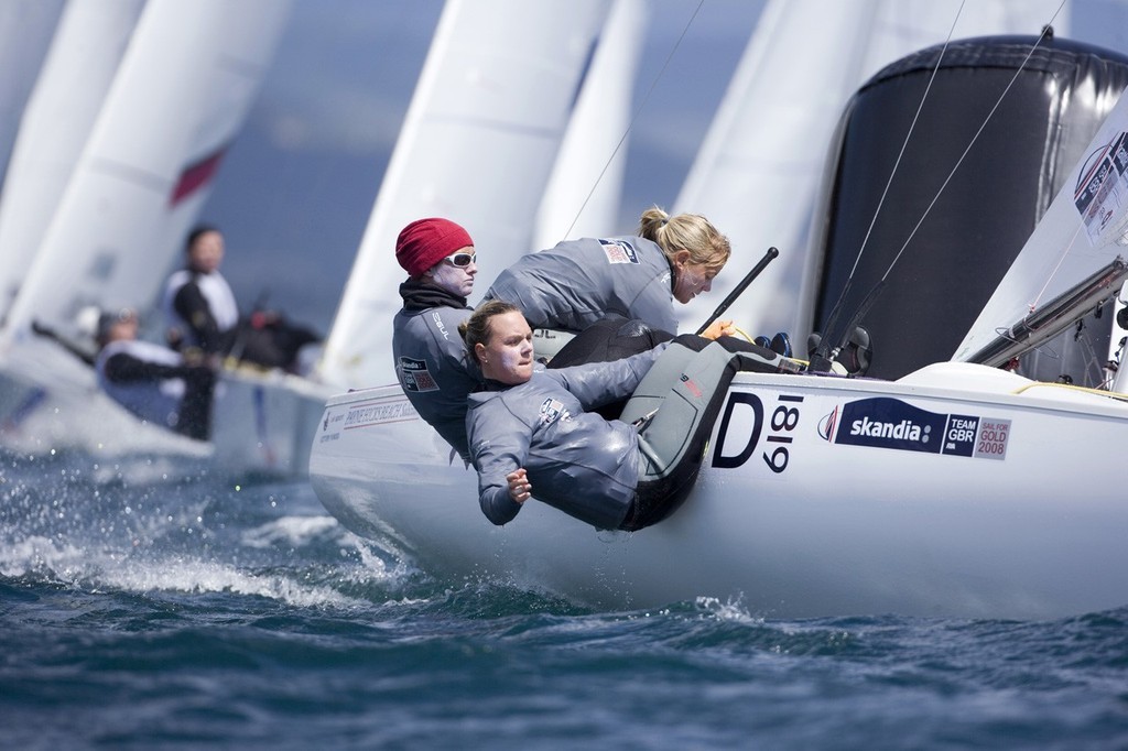 Sarah Ayton, Sarah Webb and Pippa Wilson, Yngling - Semaine Olympique Francaise, Hyeres photo copyright Richard Langdon /Ocean Images http://www.oceanimages.co.uk taken at  and featuring the  class
