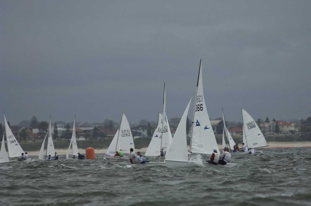 Protagonist leading the fleet to the top mark -  © David Price