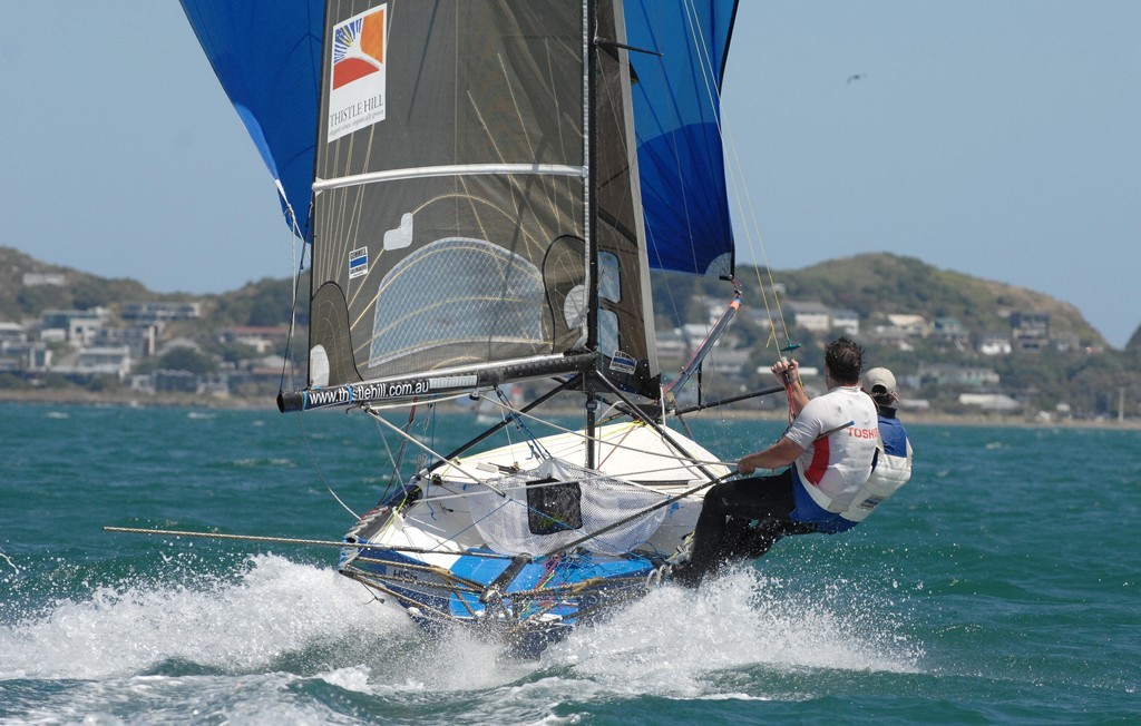Thistle Hill, Race 10 Interdominion 12ft Skiffs. Worser Bay, Wellington photo copyright Garrick Cameron http://www.studio5.co.nz/ taken at  and featuring the  class
