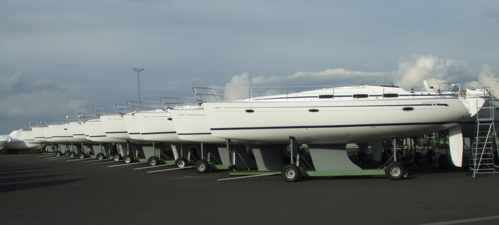 Bavaria Cruisers lined up for shipping © International Marine Brokers New Zealand www.internationalmarine.co.nz