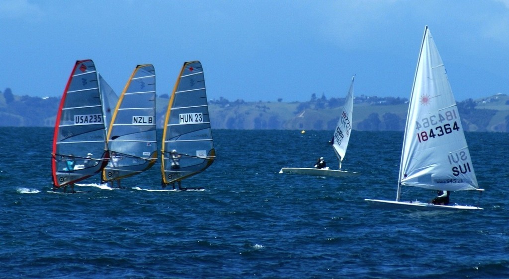 Competitors from five countries racing off Takapuna on Saturday, as teams assemble for the 2008 World Championships photo copyright Richard Gladwell www.photosport.co.nz taken at  and featuring the  class
