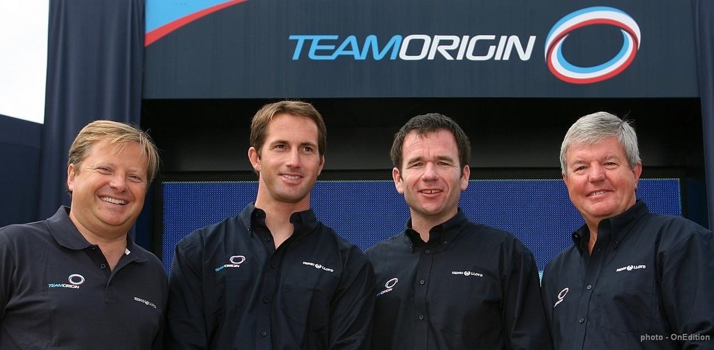 (l-r) Charles Dunstone, triple Olympic medalist Ben Ainslie, Mike Sanderson and Sir Keith Mills photo copyright onEdition http://www.onEdition.com taken at  and featuring the  class