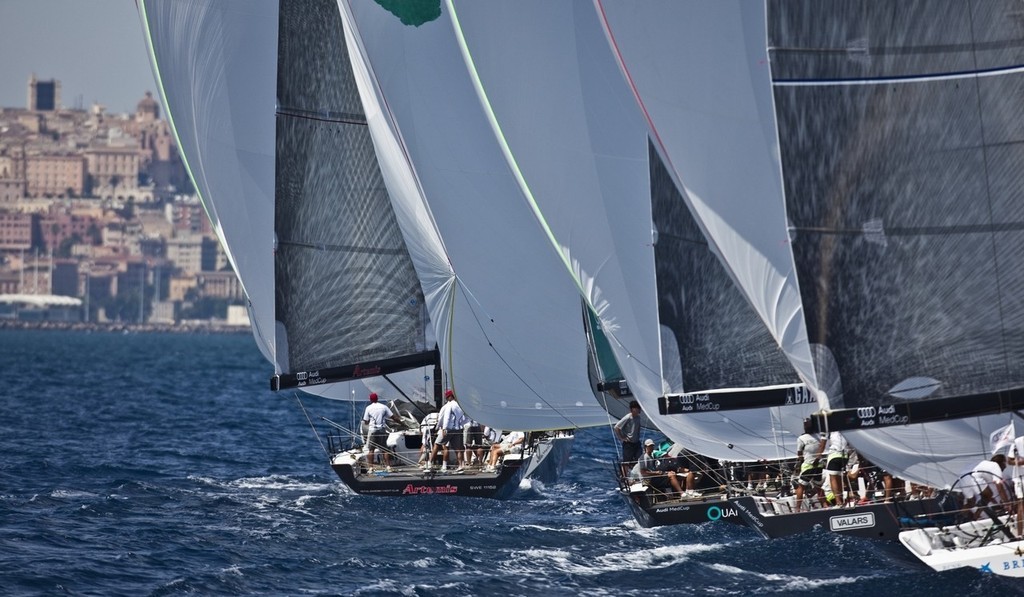 Fleet racing towards Cagliari on day 2 of the AudiMedCup photo copyright Guido Trombetta/AudiMedCup taken at  and featuring the  class