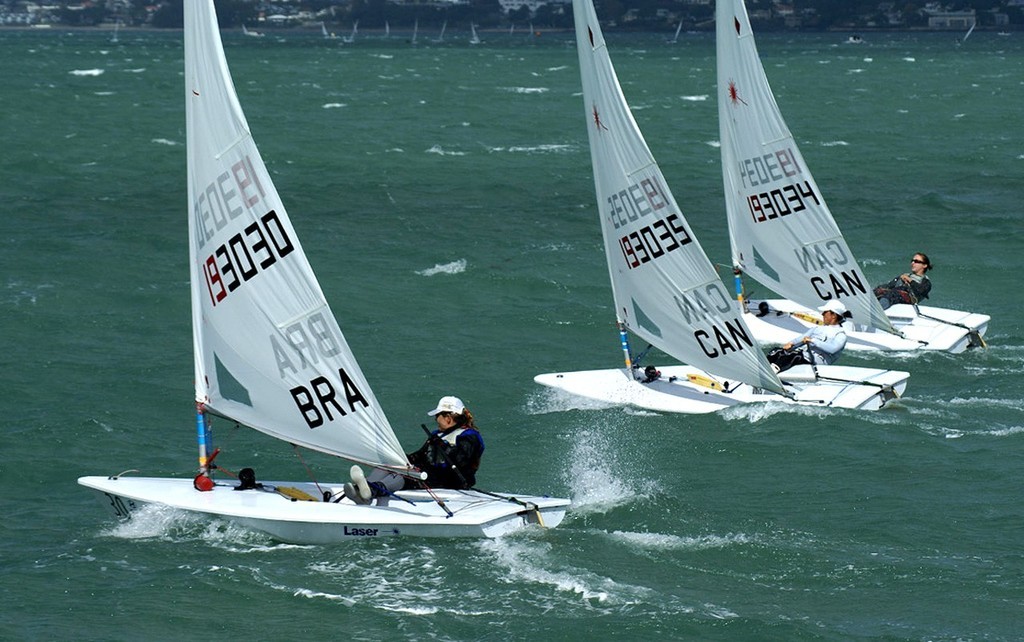 2008 Laser Radial Worlds Women Blue fleet away in race one photo copyright Richard Gladwell www.photosport.co.nz taken at  and featuring the  class
