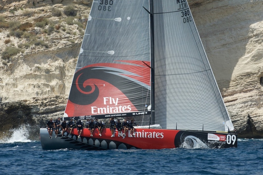 Emirates Team New Zealand NZL380 on leg three of the coastal race, day three, Sardinia Trophy, Audi MedCup 23/7/2009 photo copyright Emirates Team New Zealand / Photo Chris Cameron ETNZ  taken at  and featuring the  class