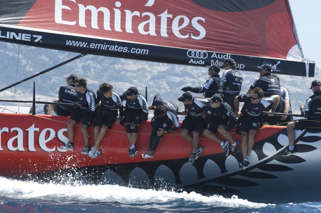 Emirates Team New Zealand NZL380 sailtoward a second placing in race four. Day two of the Trophee de Marseille, MedCup 2009 regatta. 11/6/2009 photo copyright Emirates Team New Zealand / Photo Chris Cameron ETNZ  taken at  and featuring the  class
