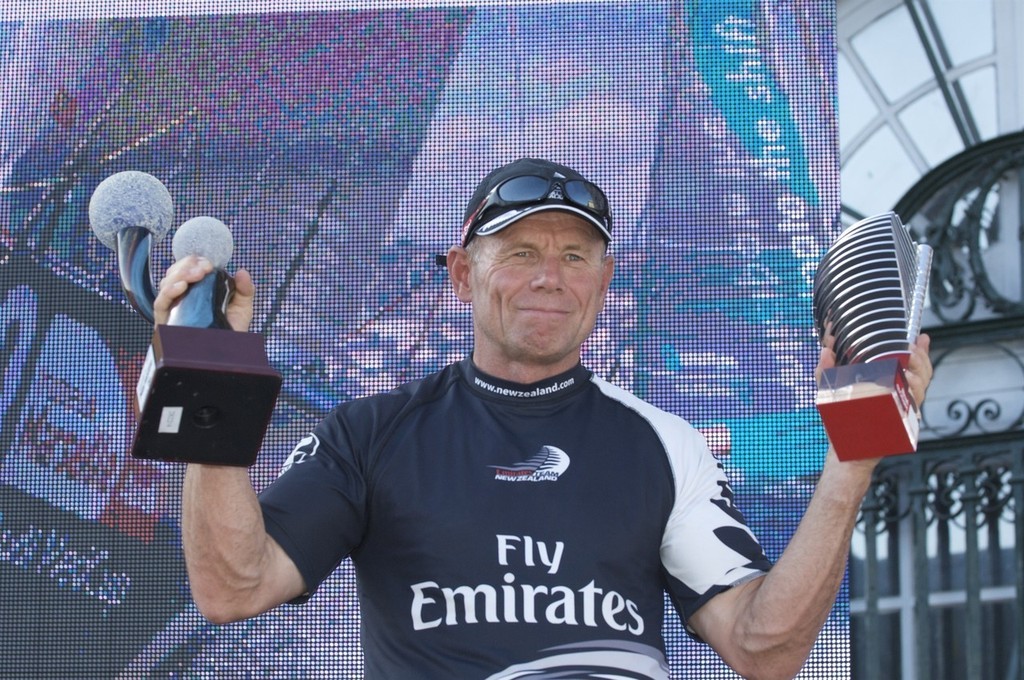 Emirates Team New Zealand CEO Grant Dalton with trophies for the Trophee de Marseille and winners of the MedCup series so far, MedCup 2009 regatta. 14/6/2009 photo copyright Emirates Team New Zealand / Photo Chris Cameron ETNZ  taken at  and featuring the  class