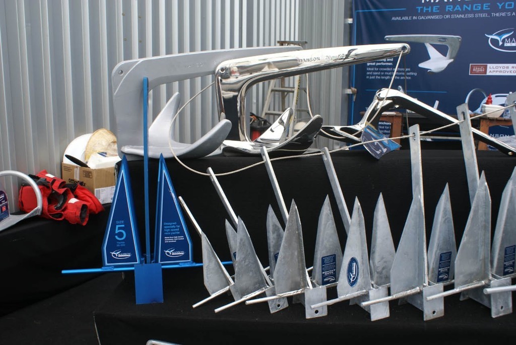 Manson Anchors featured their new lightweight (blue) racing anchor (will save you 10kg) at the 2009 Auckland International Boat Show. Talk to Ned Wood about these at the Southampton Show © Richard Gladwell www.photosport.co.nz
