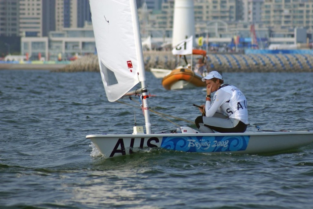First time Olympic Learnings - A few seconds later there is more focus in Slingsby’s body language, as he looks forward to the task ahead. photo copyright Richard Gladwell www.photosport.co.nz taken at  and featuring the  class
