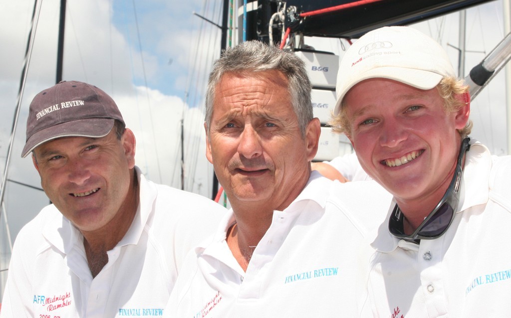 Ed Psaltis, Bob Thomas and Tom Barker before the race - Rolex Sydney Hobart Yacht Race photo copyright Crosbie Lorimer http://www.crosbielorimer.com taken at  and featuring the  class