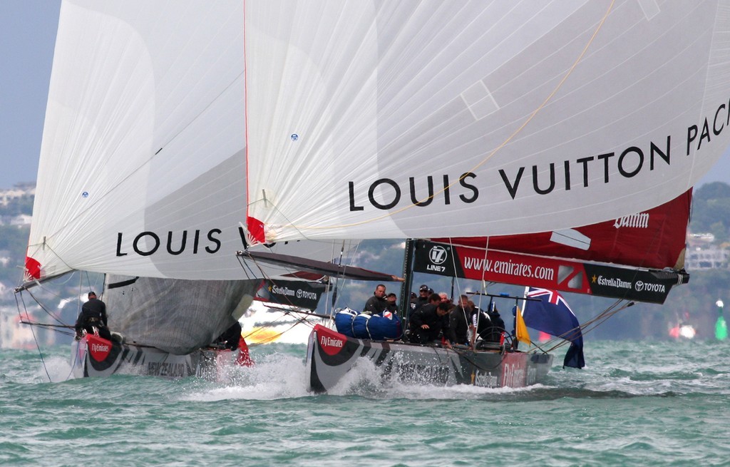 Emirates Team New Zealand leads home - Louis Vuitton Pacific Series photo copyright Crosbie Lorimer http://www.crosbielorimer.com taken at  and featuring the  class