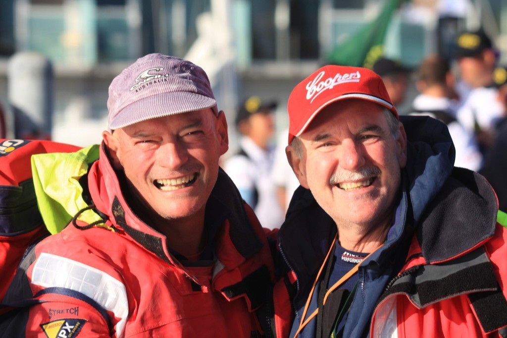 Gary Shanks (L) and Sydney Hobart virgin Mike O&rsquo;Reilly Hobart dockside Monday morning - 2008 Rolex Sydney Hobart photo copyright Sail-World.com /AUS http://www.sail-world.com taken at  and featuring the  class