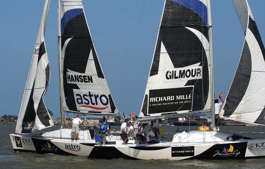 Gilmour and Hansen protest each other in semi final - Monsoon Cup photo copyright Sail-World.com /AUS http://www.sail-world.com taken at  and featuring the  class