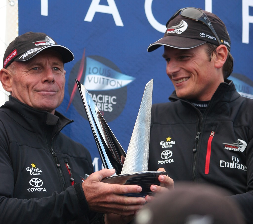 Grant Dalton and Dean Barker hold the Cup - Louis Vuitton Pacific Series photo copyright Crosbie Lorimer http://www.crosbielorimer.com taken at  and featuring the  class