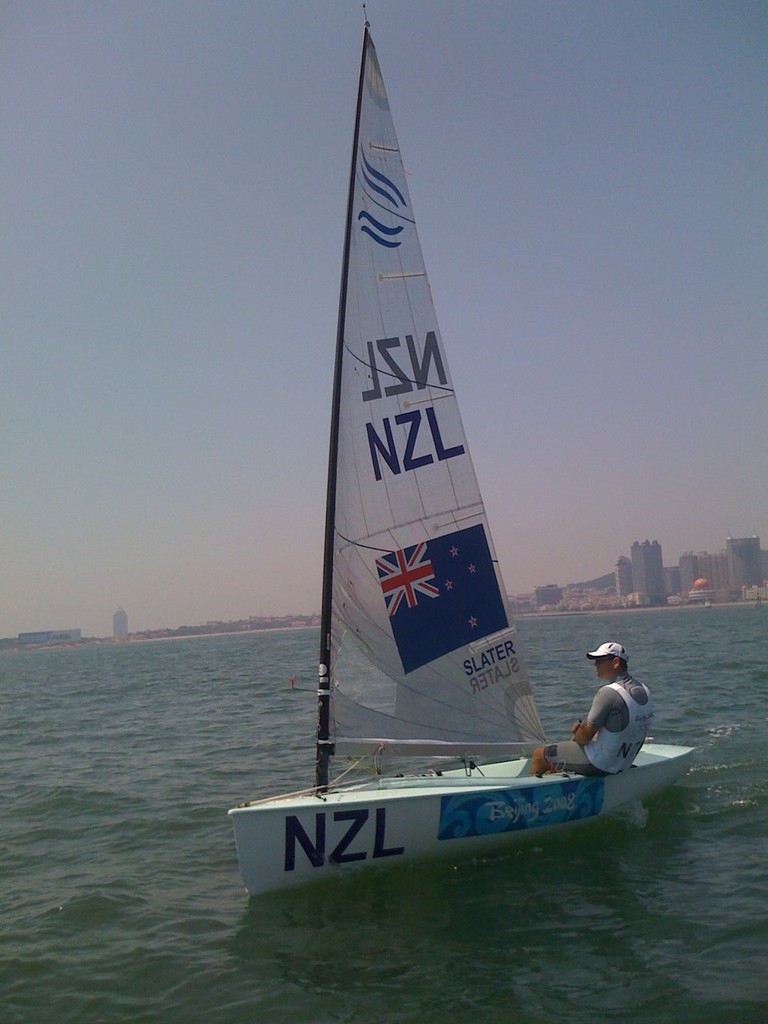 Dan Slater sailing at Qingdao in the final buildup to the 2008 Olympics photo copyright Dan Slater taken at  and featuring the  class