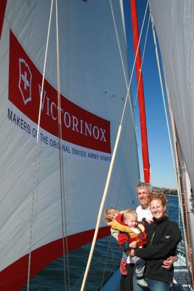 The Schwoerer family with their new sails and sponsor on Pachamama (Photographer - Julian Plante) photo copyright North Sails http://www.northsails.com/ taken at  and featuring the  class