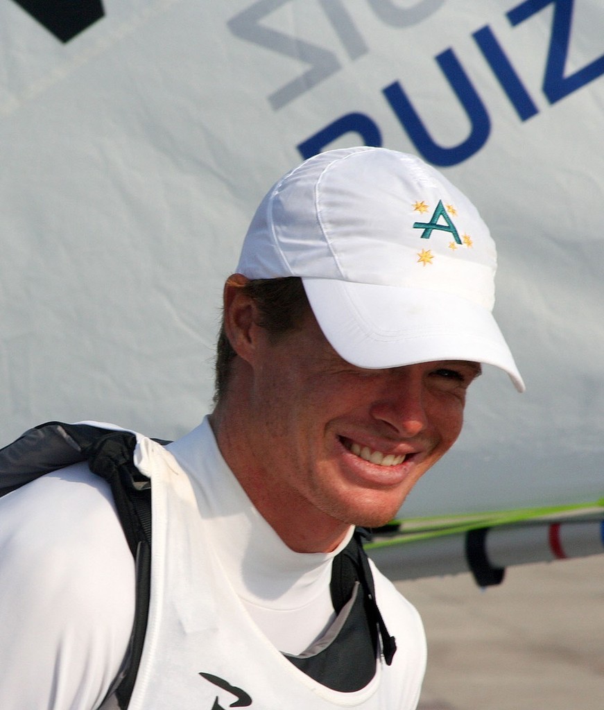 Qingdao Olympic Regatta 2008. Tom Slingsby (AUS). photo copyright Sail-World.com /AUS http://www.sail-world.com taken at  and featuring the  class