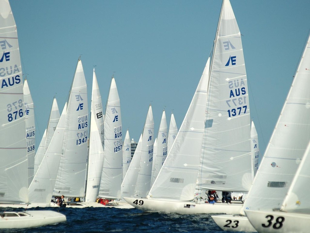In amongst Etchells racing - Musto Etchells Australian Winter Championship 2009 photo copyright Peter Duncan http://www.questphoto.net taken at  and featuring the  class
