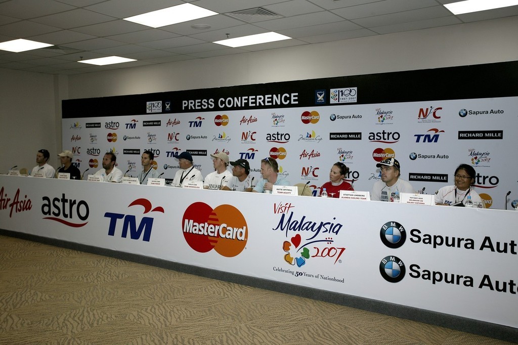 Full team turnout: press conference with all 12 skippers after the first day's racing. Monsoon Cup 2007 photo copyright Guy Nowell http://www.guynowell.com taken at  and featuring the  class