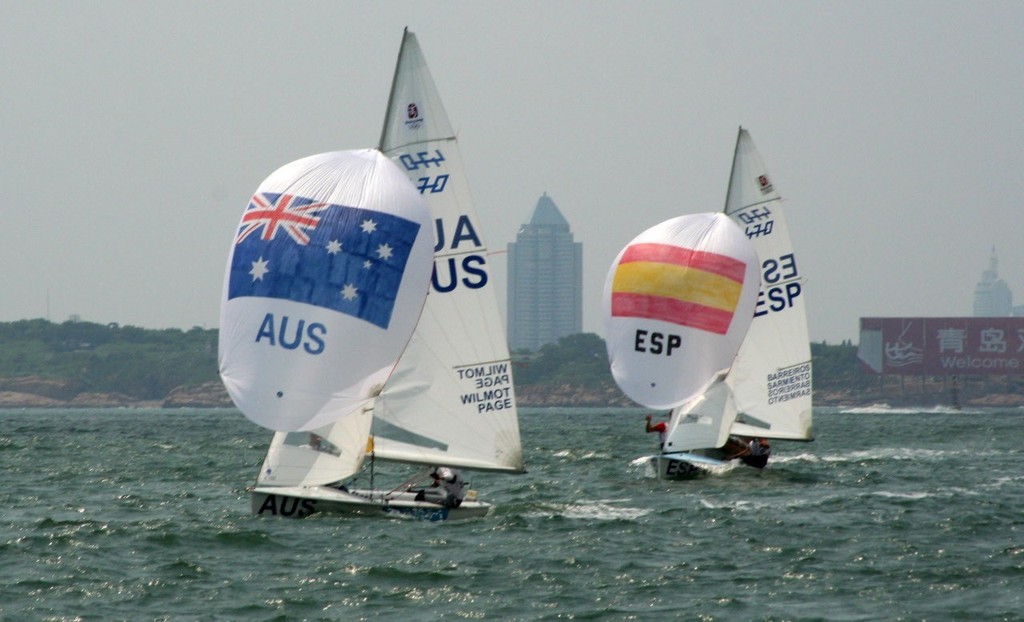 Nathan Wilmot and Malcolm Page (AUS) 470 Class Gold Medal Olympic 2008 Qingdao photo copyright Sail-World.com /AUS http://www.sail-world.com taken at  and featuring the  class