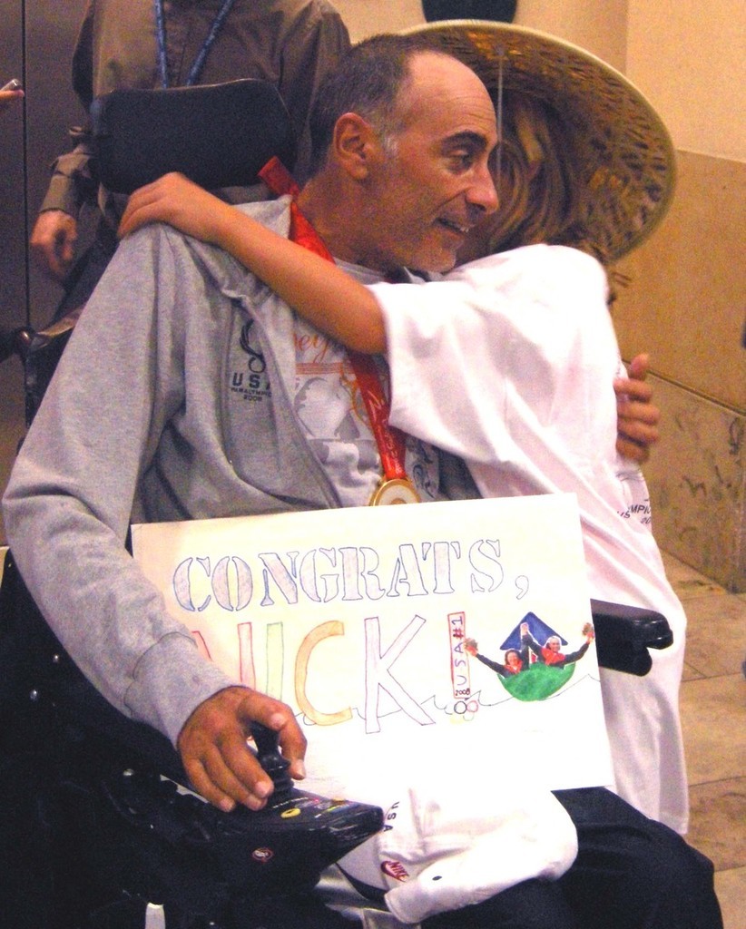 Nick Scandone and a big hug from his niece © Lynn Fitzpatrick