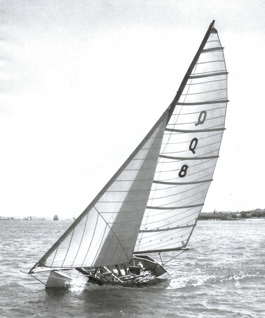Nimble, ``Q8``, showing her full sailplan and modest bowsprit (by modern standards). photo copyright Townson Family taken at  and featuring the  class