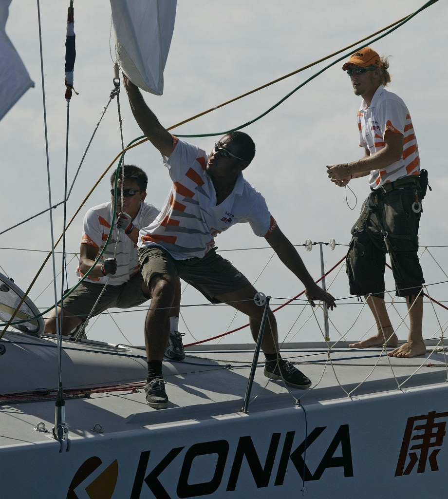 Konka Hummingbird preapes to drop the spinnaker, Race 6 IRC Racing Division, Phuket King's Cup 2006 photo copyright Guy Nowell http://www.guynowell.com taken at  and featuring the  class