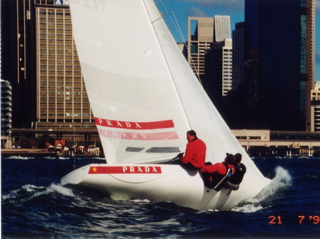 Rod Davis and friends, training in 1999, before the 2000 Olympics in the Soling for the fleet/match racing event. Despite being a Gold medalist is the class and a top ranked matchracer, Davis and his crew did not make the medal podium. photo copyright Event Media taken at  and featuring the  class