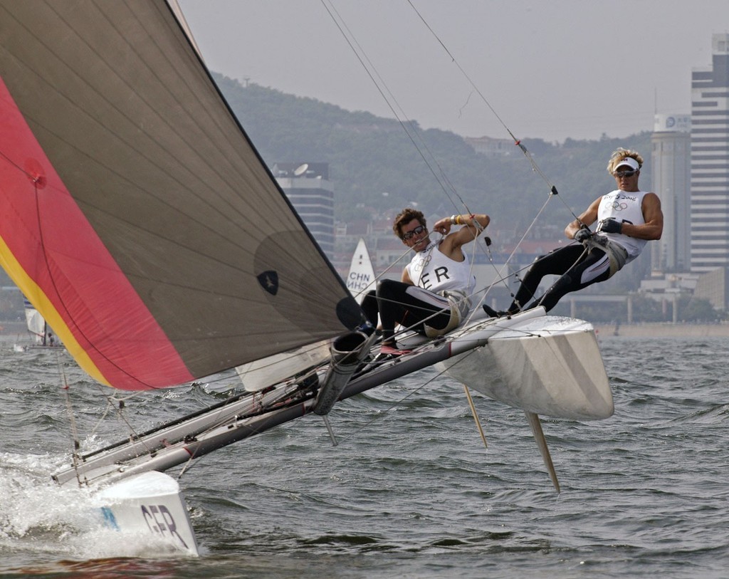Qingdao Olympic Regatta 2008. Tornado. Polgar and Spalteholz (GER). photo copyright Guy Nowell http://www.guynowell.com taken at  and featuring the  class