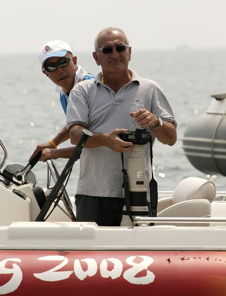Qingdao Olympic Regatta 2008. Carlo Borlenghi looking for some action. photo copyright Guy Nowell http://www.guynowell.com taken at  and featuring the  class