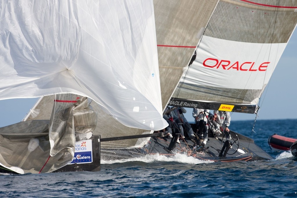 RC44’s preparing for the RC 44 Gold Cup, Puerto Calero photo copyright BMW Oracle Racing Photo Gilles Martin-Raget http://www.bmworacleracing.com taken at  and featuring the  class