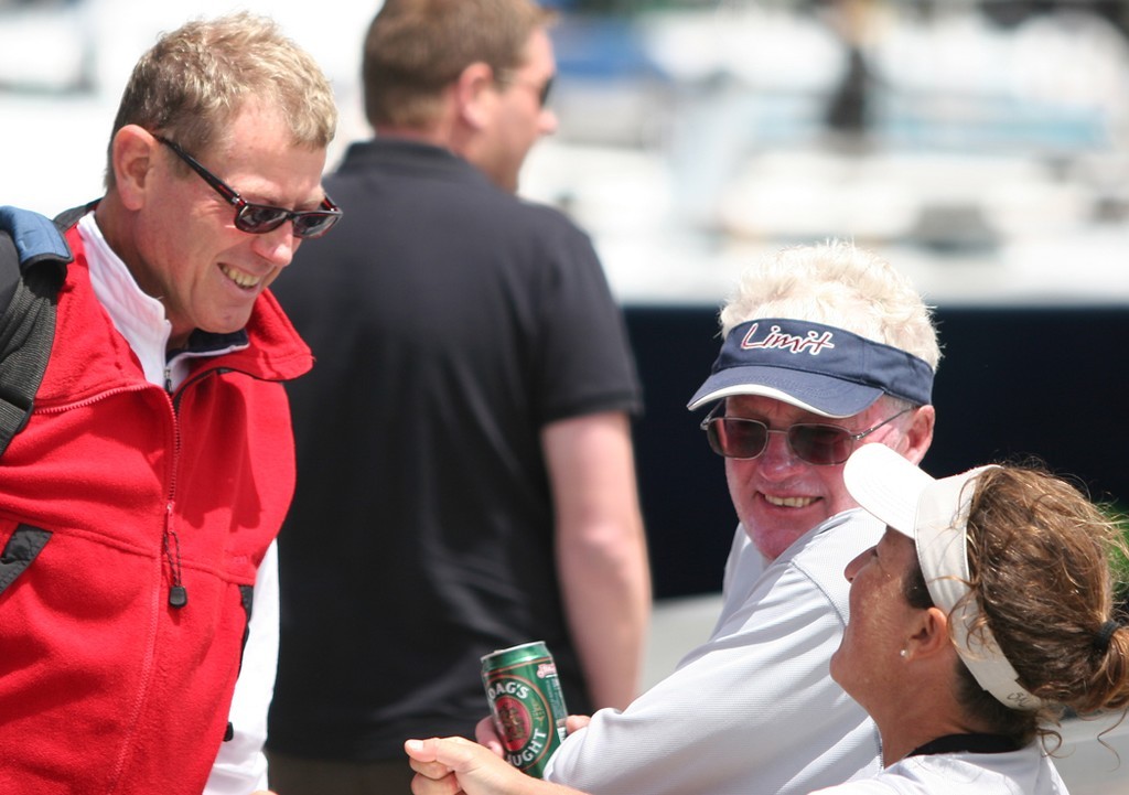 Ray Roberts shares experiences with Roger Hickman and Sally Gordon - Rolex Sydney Hobart Yacht Race © Crosbie Lorimer http://www.crosbielorimer.com