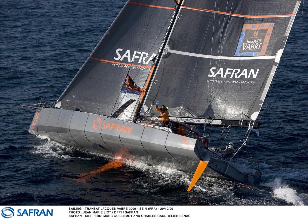 Safran first IMOCA Open 60 home in Transat Jacques Vabre