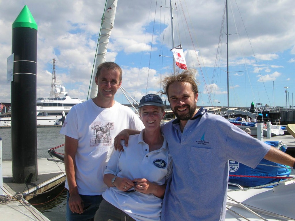 Southern Light's Trent Justice, Liz & husband Tom Crabb photo copyright Di Pearson taken at  and featuring the  class