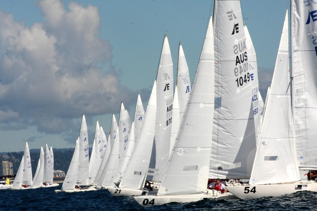 Start line - Musto Etchells Australian Winter Championship day 1 photo copyright Sail-World.com /AUS http://www.sail-world.com taken at  and featuring the  class