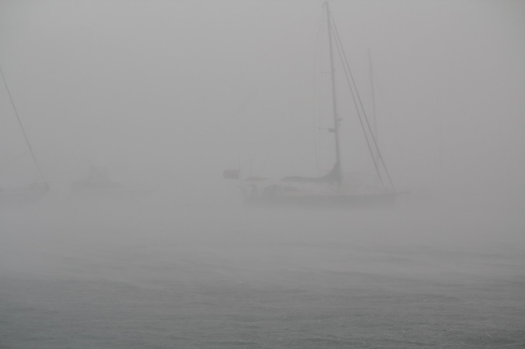 Pittwater blanketed in a storm at the end of Day Two of the Harken, hosted by the Royal Prince Alfred Yacht Club - 2009 Harken International Youth Match Racing Championships photo copyright Tom Spithill taken at  and featuring the  class