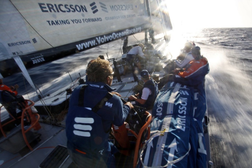 Evening. Champagne sailing all day and it all sums up with a nice wind increase up to 22 knots.  Gustav Morin/Ericsson Racing Team photo copyright Volvo Ocean Race http://www.volvooceanrace.com taken at  and featuring the  class