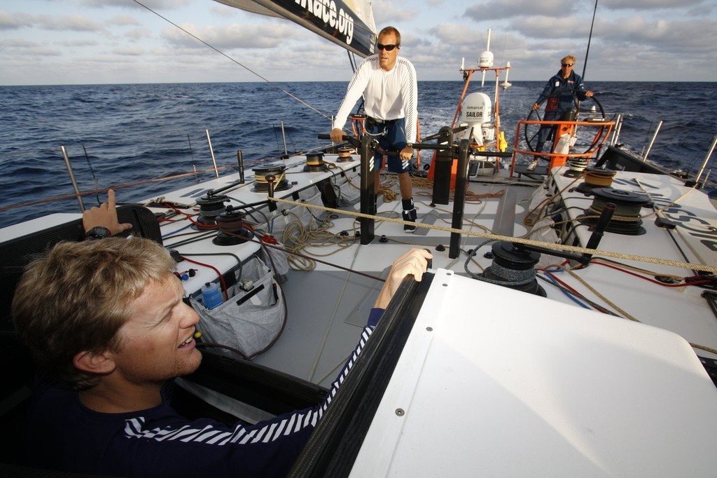  A beautiful morning with perfect breeze, 12-16 knots. Five boats are battling with less than a mile distance between each other. Gustav Morin/Ericsson Racing Team photo copyright Volvo Ocean Race http://www.volvooceanrace.com taken at  and featuring the  class
