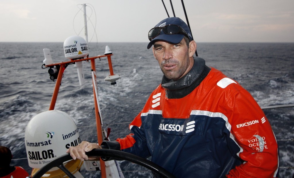 Stuart Bannatyne after a shower, on Ericsson 4, on leg 3 of the 2008-09 Volvo Ocean Race from India to Singapore<br />
<br />
 © Guy Salter/Ericsson 4/Volvo Ocean Race http://www.volvoceanrace.org