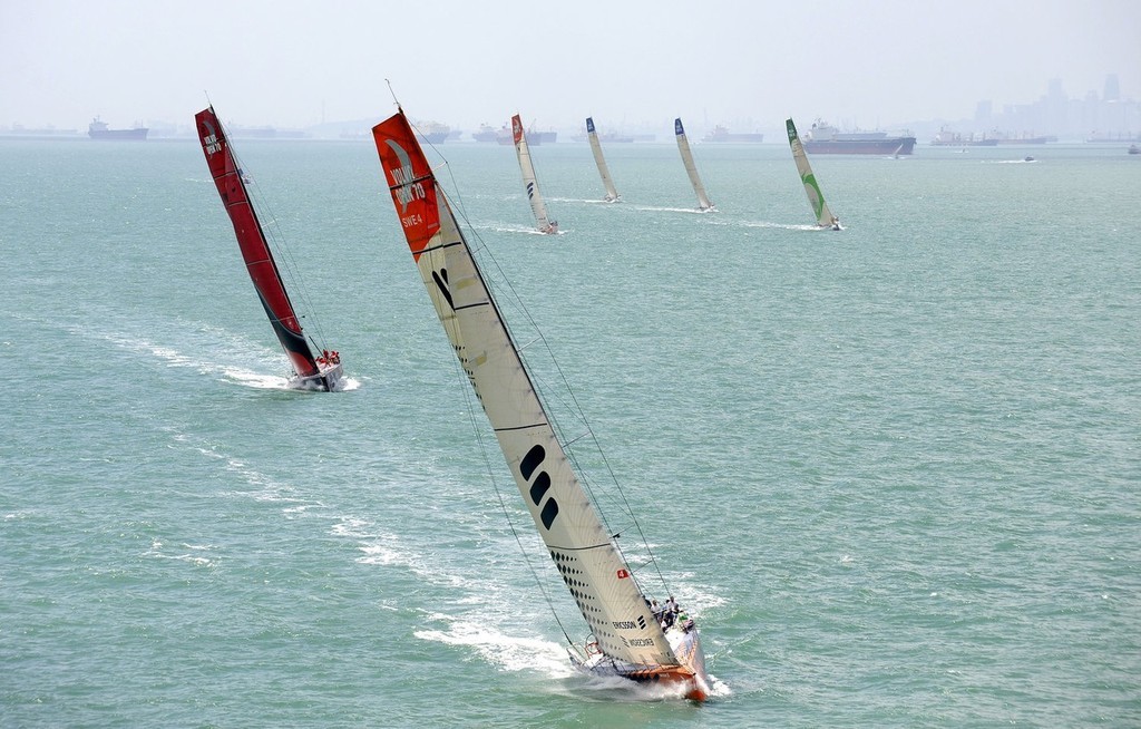 The start of leg 4 of the Volvo Ocean Race, from Singapore to Qingdao, China<br />
 © Rick Tomlinson/Volvo Ocean Race http://www.volvooceanrace.com