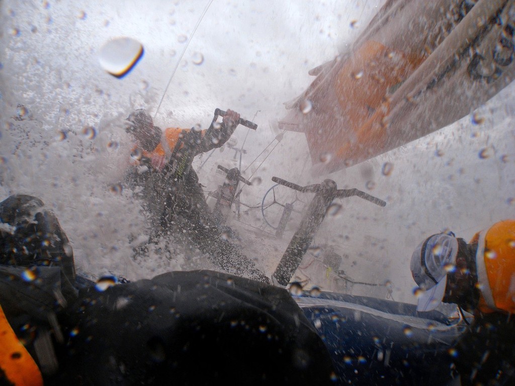 For EDITORIAL USE only, please credit: Gabriele Olivo/Telefonica Blue/Volvo Ocean Race

Pepe Ribes is holding hard while Xabier Fernandez is trying to go to windward

Telefonica Blue takes a battering in heavy storms, on leg 4 of the Volvo Ocean Race, from Singapore to Qingdao, China

The Volvo Ocean Race 2008-09 will be the 10th running of this ocean marathon. Starting from Alicante in Spain, on 4 October 2008, it will, for the first time, take in Cochin, India, Singapore and Qingdao, Chi photo copyright Gabriele Olivo/Telefonica Blue/Volvo Ocean Race http://www.volvooceanrace.org taken at  and featuring the  class