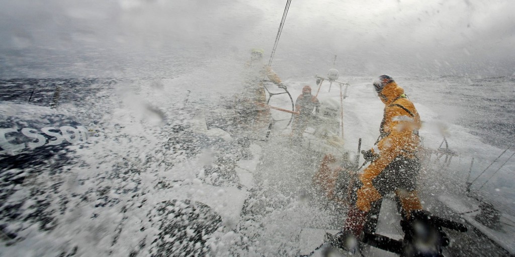 Rough weather in the Southern Ocean, onboard Ericsson 3, on leg 5 of the Volvo Ocean Race, from Qingdao to Rio de Janeiro photo copyright Gustav Morin/Ericsson Racing Team/Volvo Ocean Race http://www.volvooceanrace.org taken at  and featuring the  class
